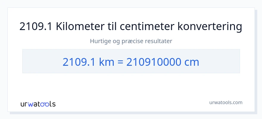 2109.1 kilometer til Centimeter konvertering