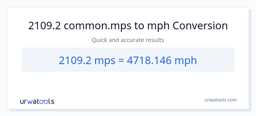 2109.2 Meters Per Second patungong milya kada oras na conversion
