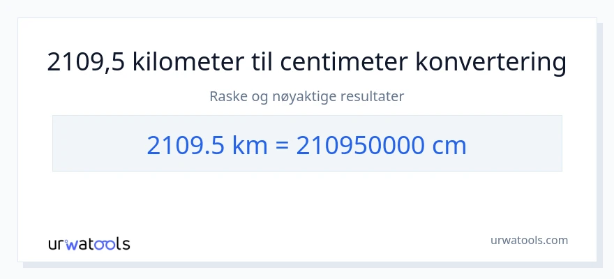 2109.5 kilometer til Centimeter konvertering