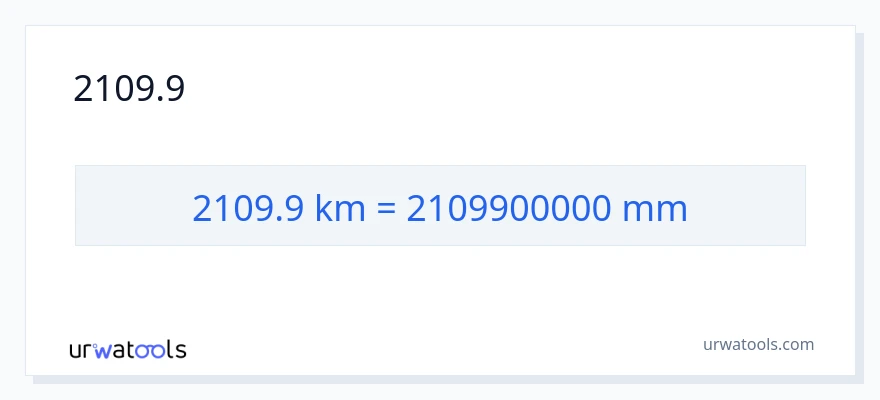 2109.9 কিলোমিটার থেকে মিলিমিটার রূপান্তর