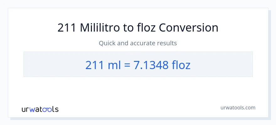 211 mga mililitro patungong mga onsa ng likido na conversion