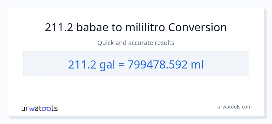 211.2 Mga galon patungong mga mililitro na conversion