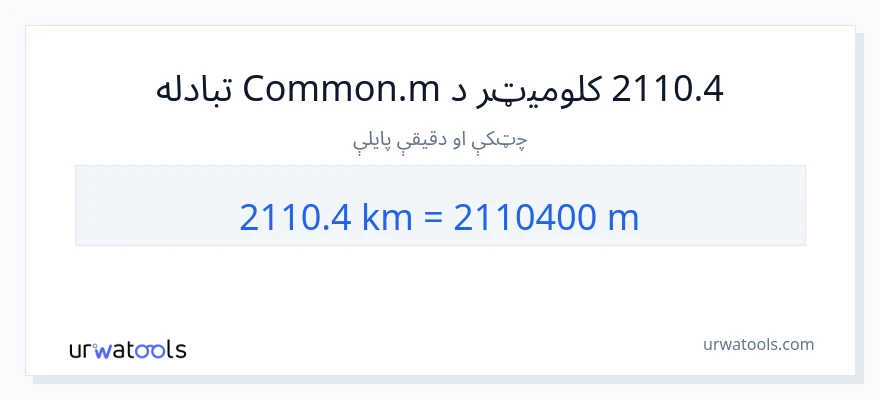 2110.4 کیلومتره ته متره بدلون