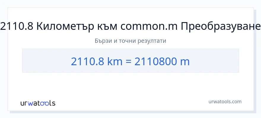 2110.8 конверсия от километри до Метри