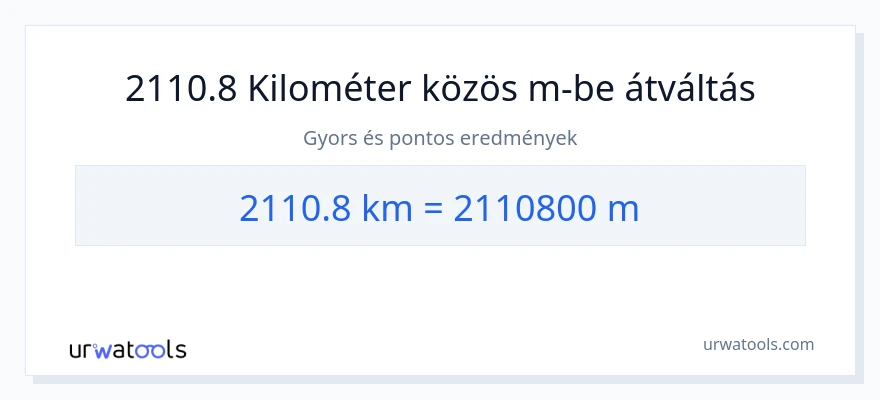 2110.8 kilométer - Méterek konverzió