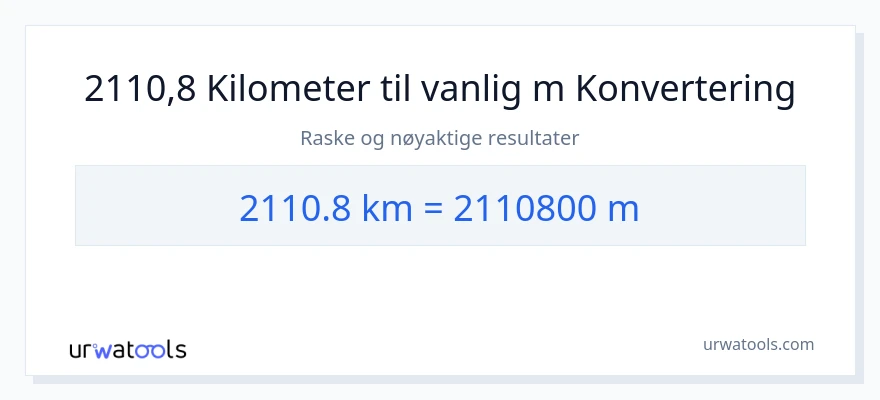 2110.8 kilometer til Målere konvertering