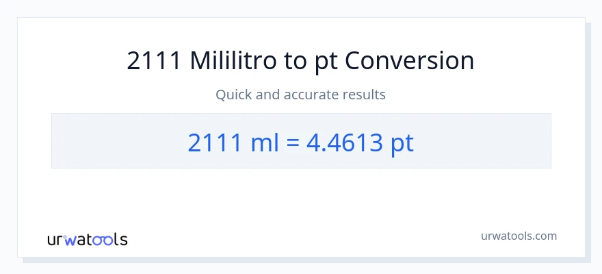 2111 mga mililitro patungong Pints na conversion