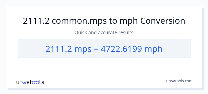 2111.2 Meters Per Second patungong milya kada oras na conversion