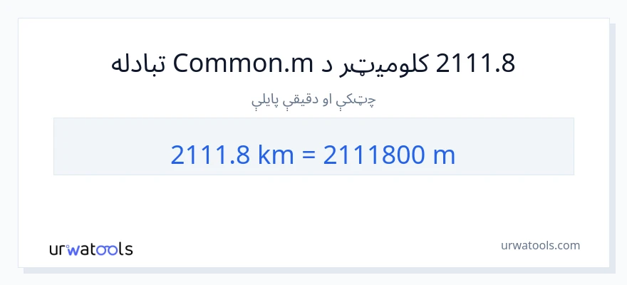 2111.8 کیلومتره ته متره بدلون