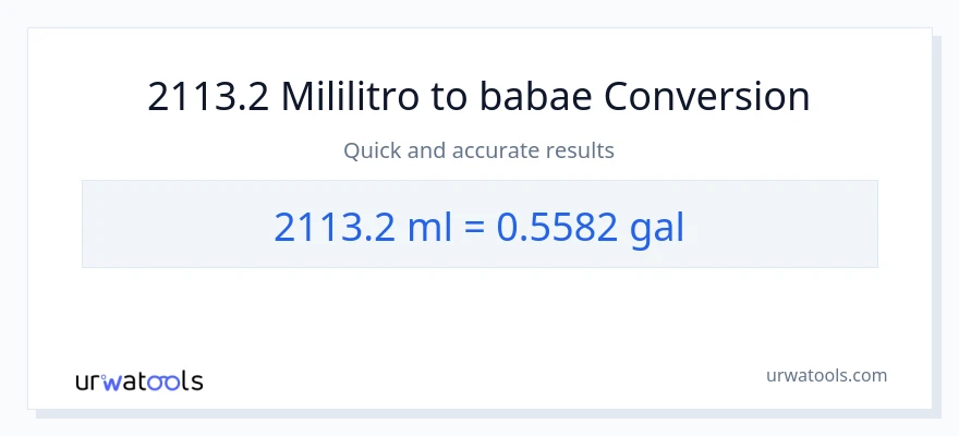 2113.2 mga mililitro patungong Mga galon na conversion