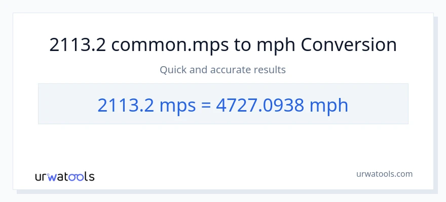 2113.2 Meters Per Second patungong milya kada oras na conversion