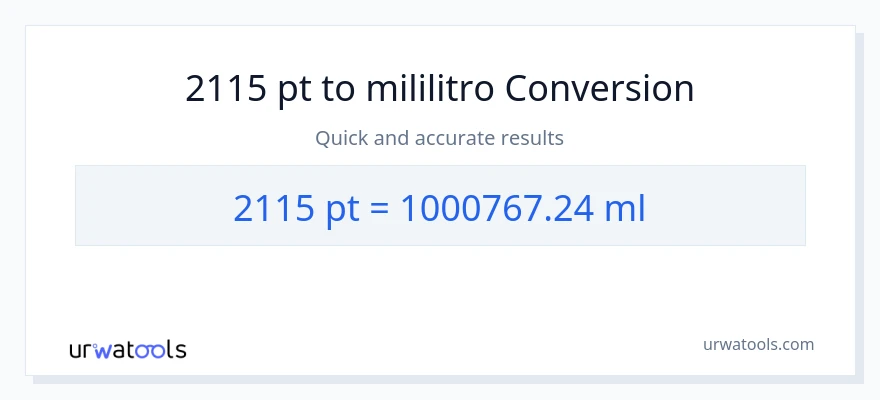 2115 Pints patungong mga mililitro na conversion