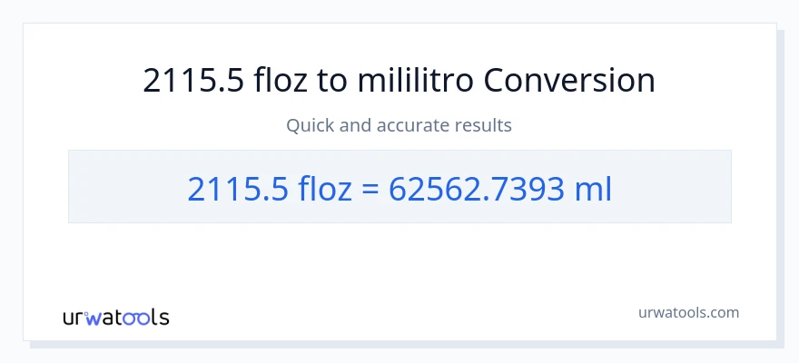 2115.5 mga onsa ng likido patungong mga mililitro na conversion