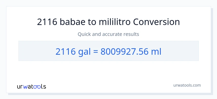 2116 Mga galon patungong mga mililitro na conversion