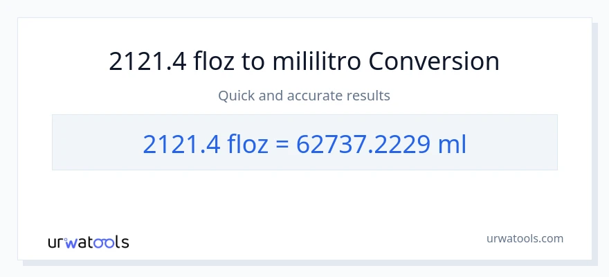 2121.4 mga onsa ng likido patungong mga mililitro na conversion