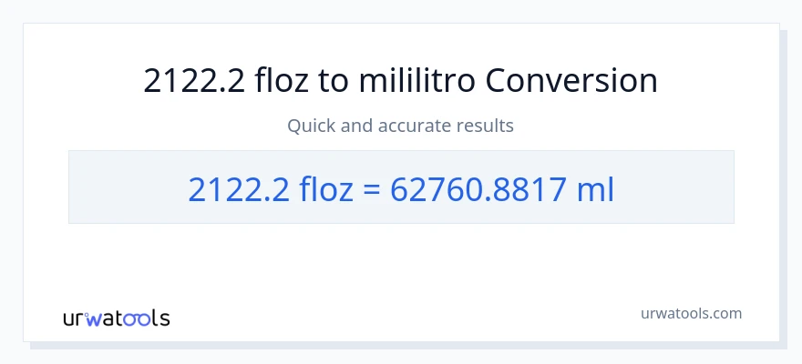 2122.2 mga onsa ng likido patungong mga mililitro na conversion