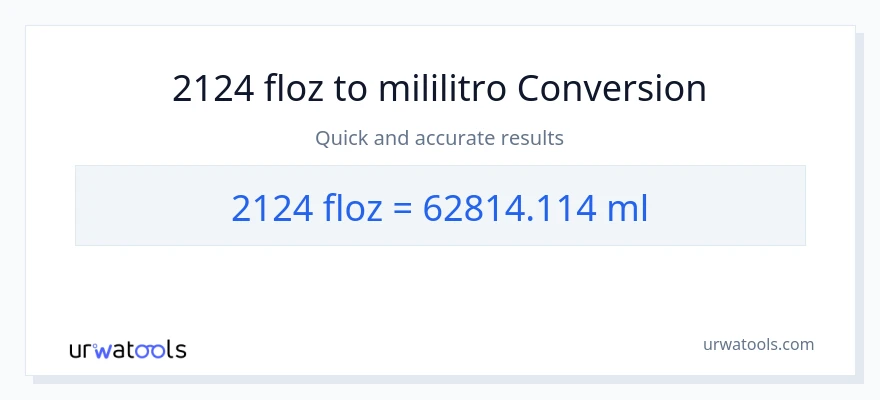 2124 mga onsa ng likido patungong mga mililitro na conversion