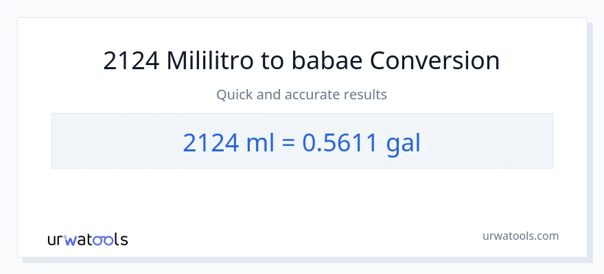 2124 mga mililitro patungong Mga galon na conversion