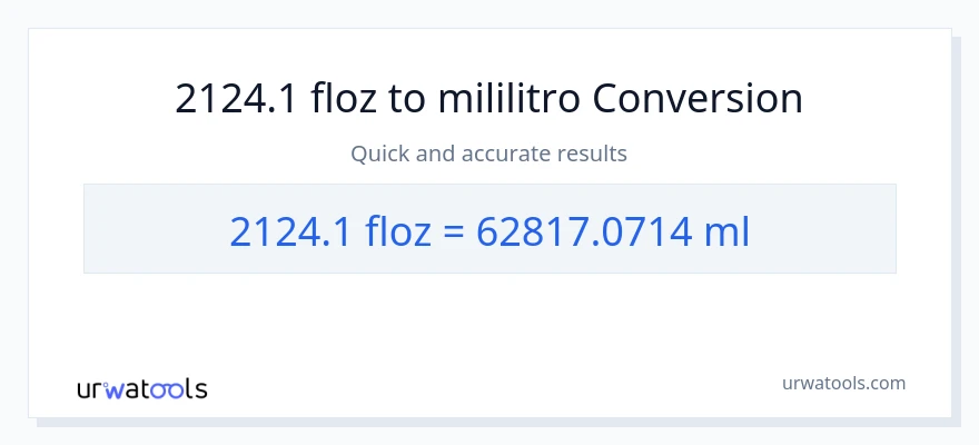 2124.1 mga onsa ng likido patungong mga mililitro na conversion