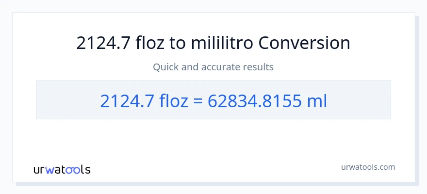 2124.7 mga onsa ng likido patungong mga mililitro na conversion