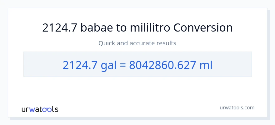 2124.7 Mga galon patungong mga mililitro na conversion