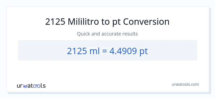 2125 mga mililitro patungong Pints na conversion