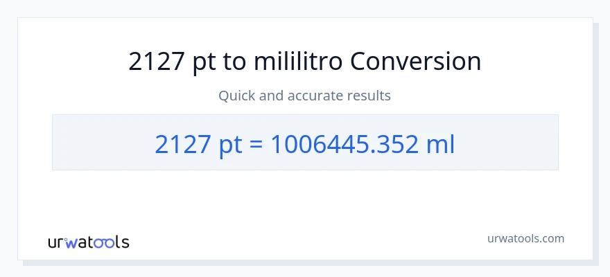 2127 Pints patungong mga mililitro na conversion