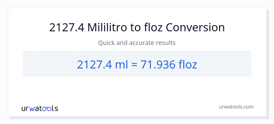 2127.4 mga mililitro patungong mga onsa ng likido na conversion