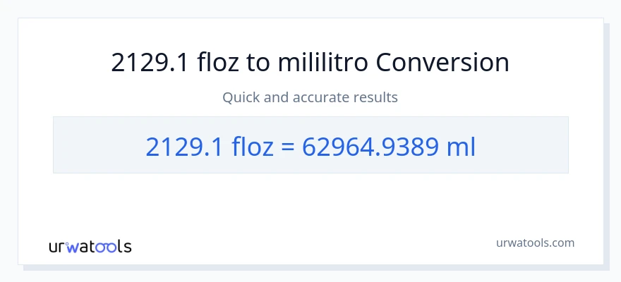 2129.1 mga onsa ng likido patungong mga mililitro na conversion