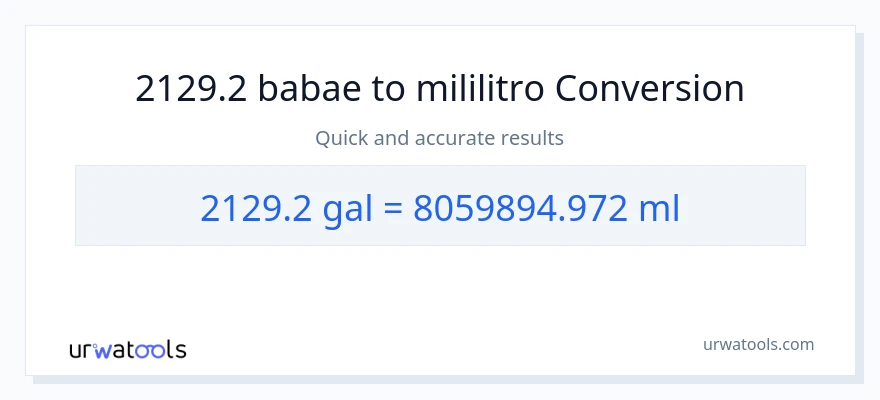 2129.2 Mga galon patungong mga mililitro na conversion