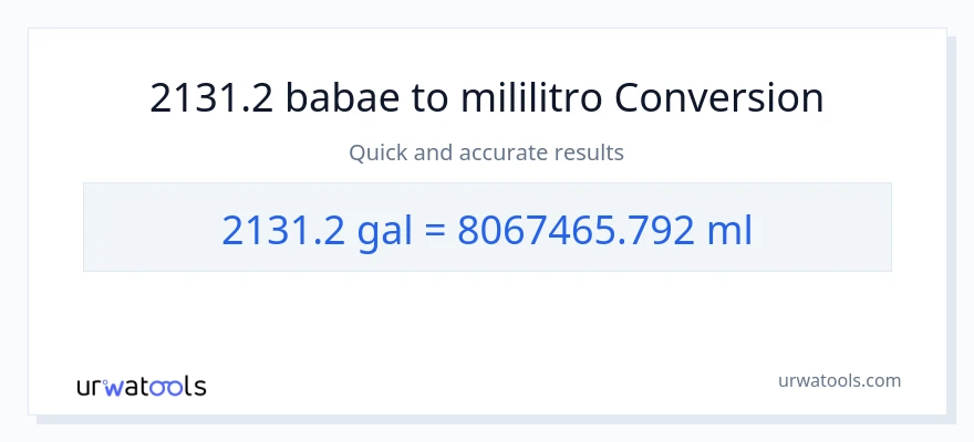 2131.2 Mga galon patungong mga mililitro na conversion