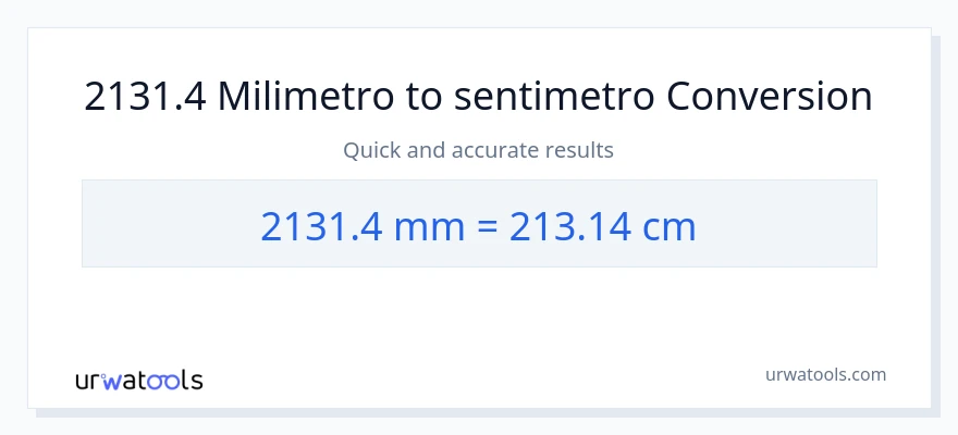 2131.4 milimetro patungong Mga Sentimetro na conversion