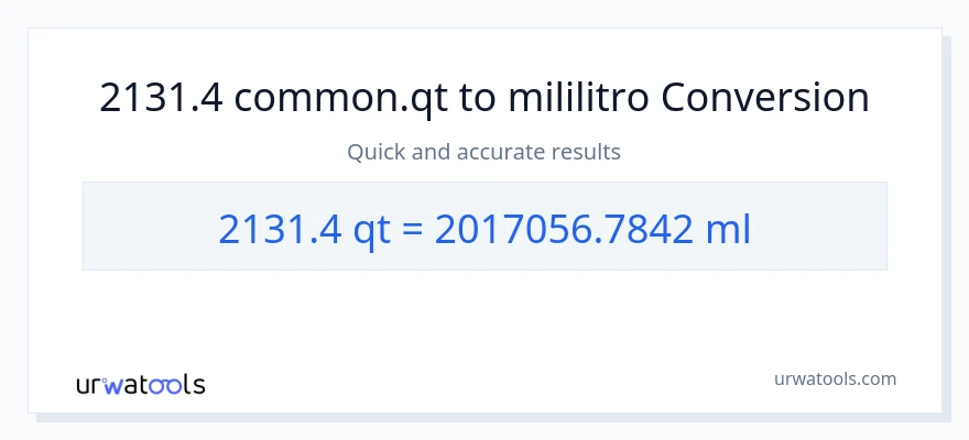 2131.4 Quarts patungong mga mililitro na conversion