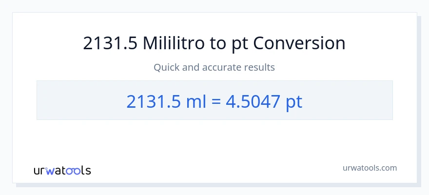 2131.5 mga mililitro patungong Pints na conversion