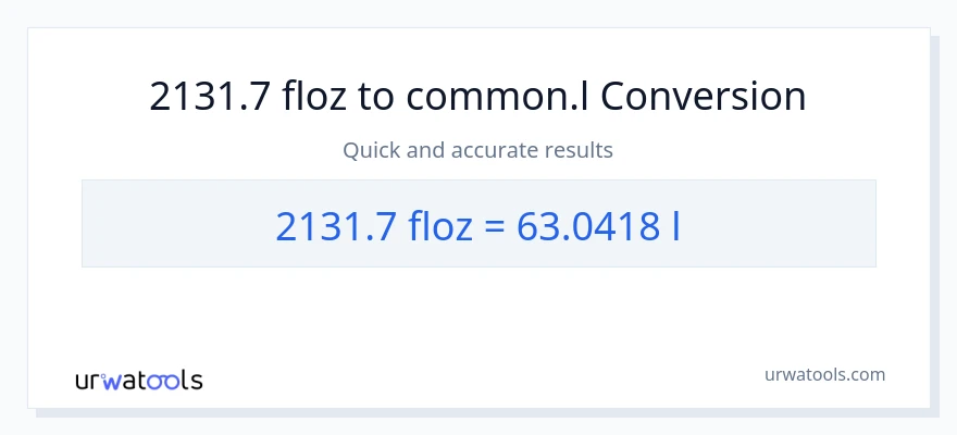 2131.7 mga onsa ng likido patungong Liters na conversion