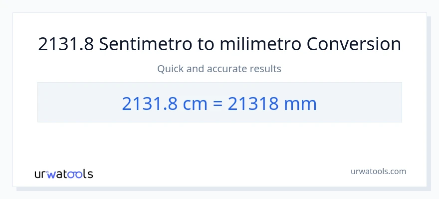 2131.8 Mga Sentimetro patungong milimetro na conversion