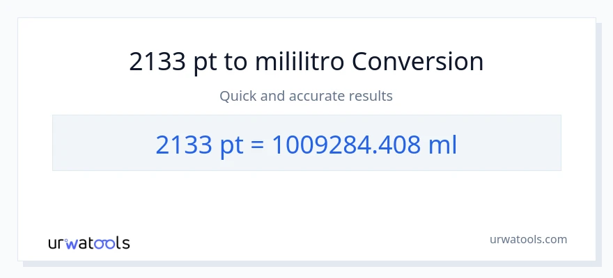 2133 Pints patungong mga mililitro na conversion