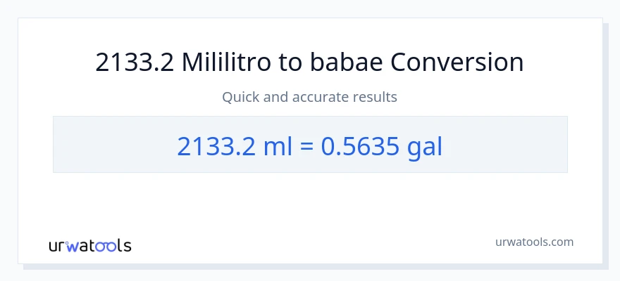 2133.2 mga mililitro patungong Mga galon na conversion
