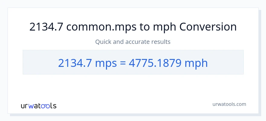 2134.7 Meters Per Second patungong milya kada oras na conversion