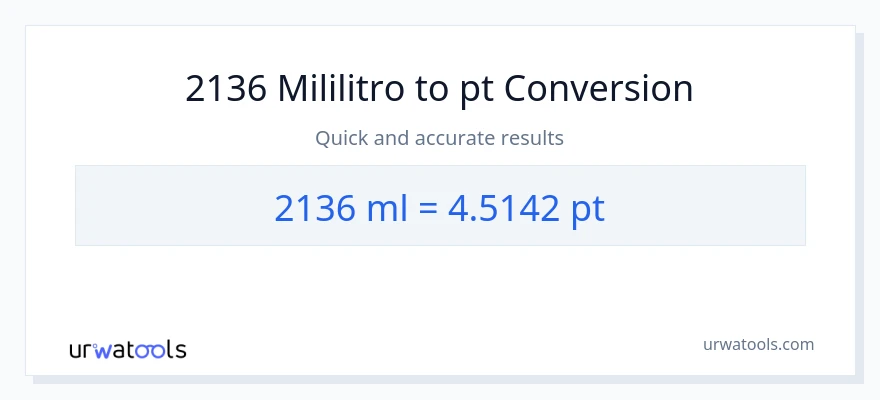 2136 mga mililitro patungong Pints na conversion