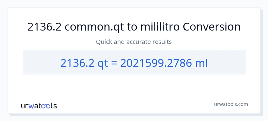 2136.2 Quarts patungong mga mililitro na conversion