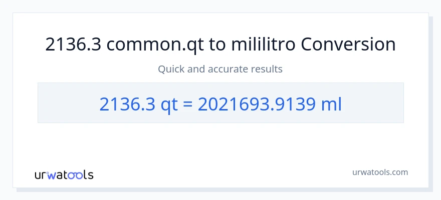 2136.3 Quarts patungong mga mililitro na conversion