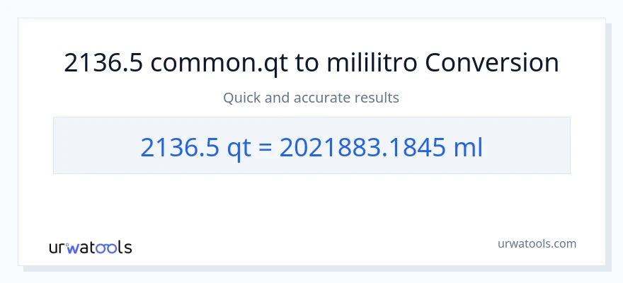 2136.5 Quarts patungong mga mililitro na conversion