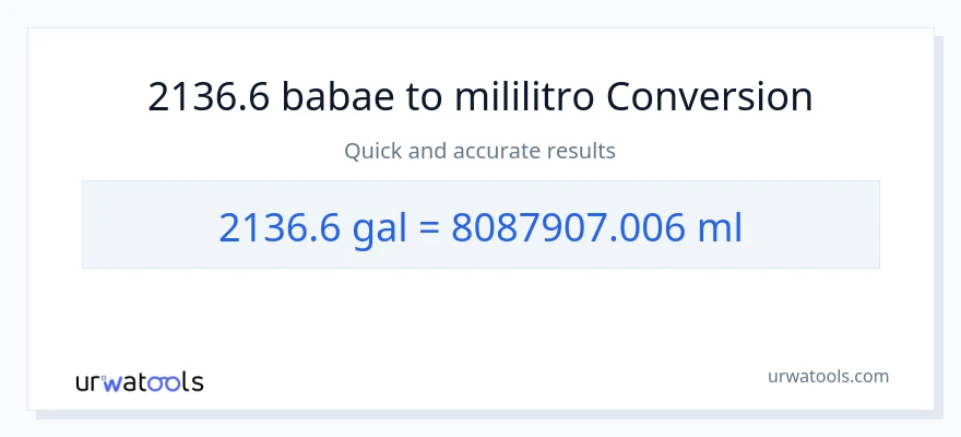 2136.6 Mga galon patungong mga mililitro na conversion