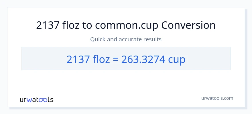 2137 mga onsa ng likido patungong mga tasa na conversion