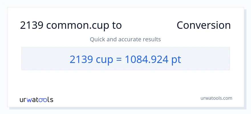 2139 കപ്പുകൾ ൽ നിന്ന് Pints ലേക്ക് പരിവർത്തനം