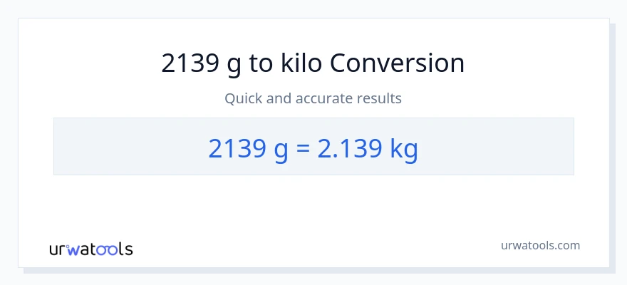 2139 Gramo patungong kilo na conversion