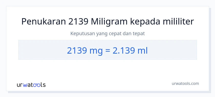 2139 miligram to mililiter conversion