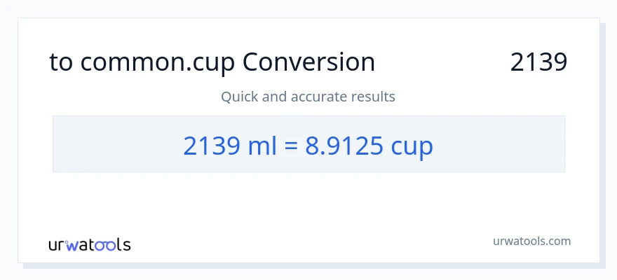 تبدیل 2139 میلی‌لیتر به فنجان‌ها