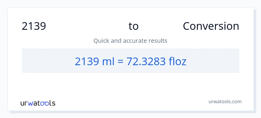 2139 മില്ലിലിറ്റർ ൽ നിന്ന് ദ്രാവക ഔൺസ് ലേക്ക് പരിവർത്തനം